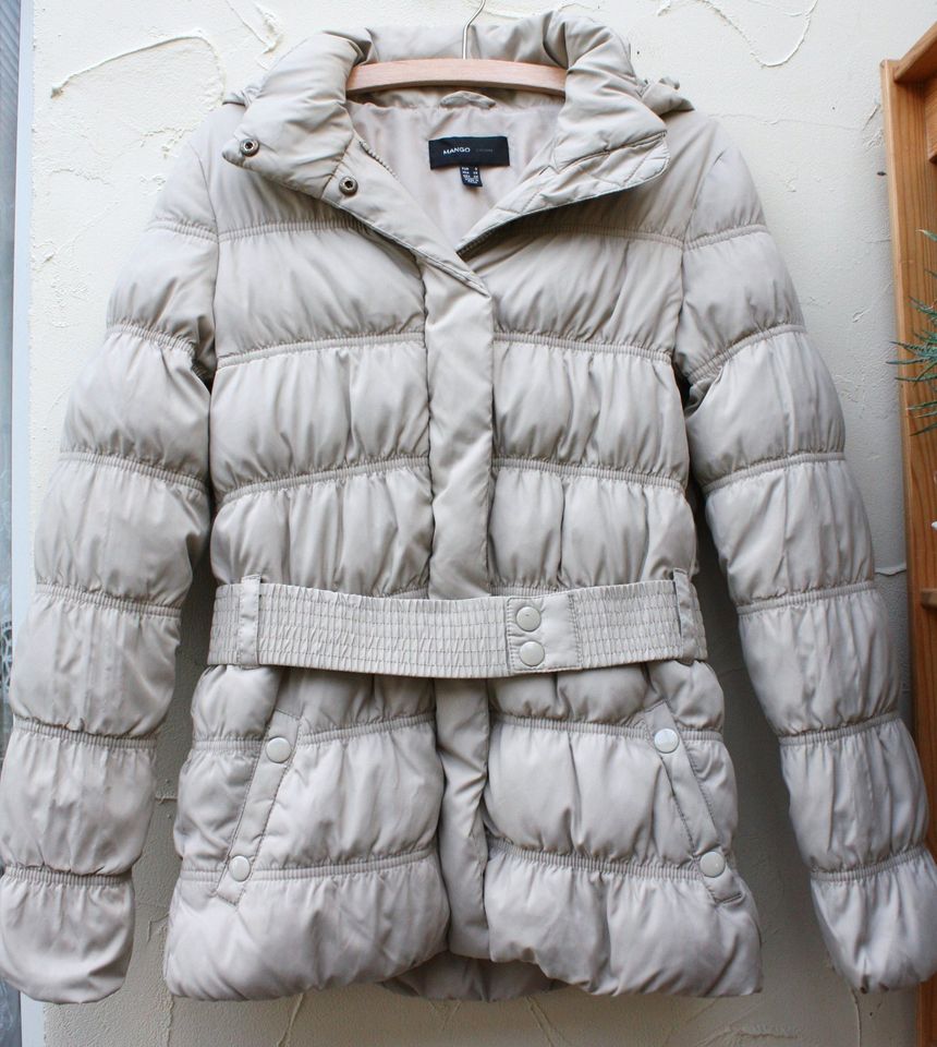 MANGO Daunen Steppjacke Gr.S Beige Sand Puffer Jacke Mantel 38 36 in Dortmund