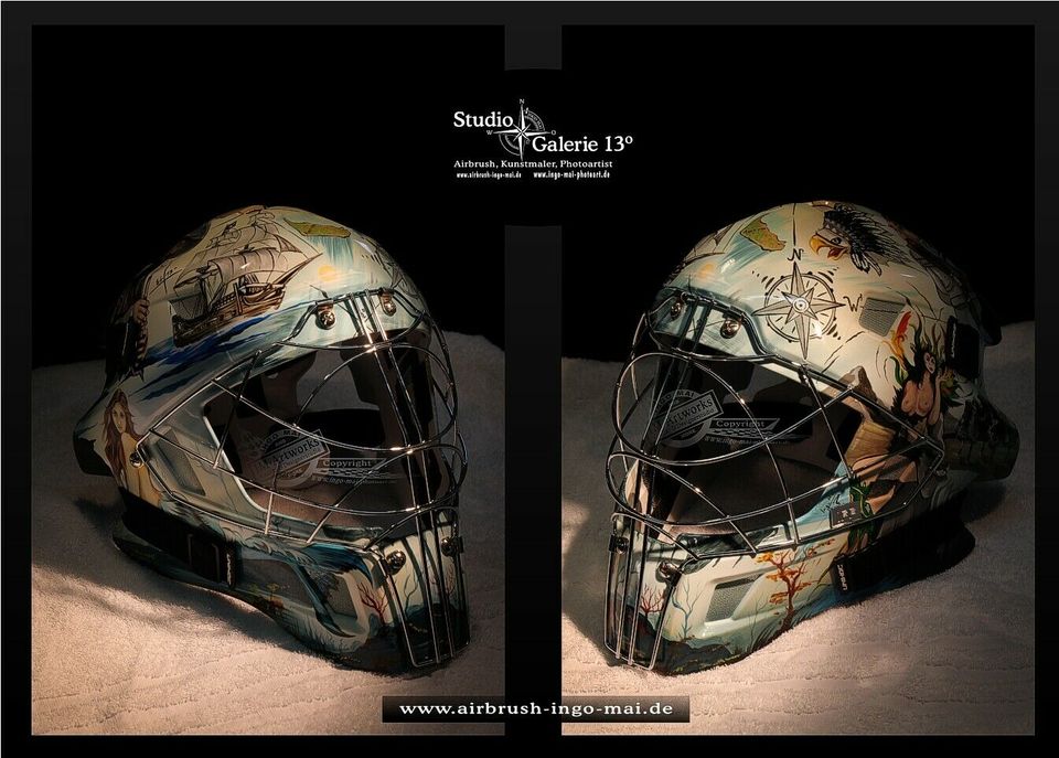 Airbrush für Eishockeymaske Hockey Goalie Floorball Design uvm. in Reisbach