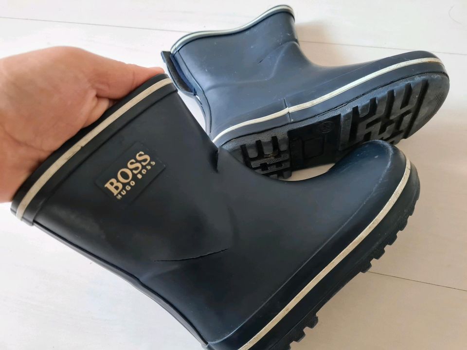 Original Hugo Boss Stiefel Regenstiefel Kinder Junge Blau Gr. 23 in Berlin