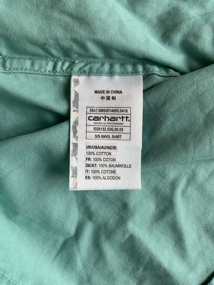 Carhartt WIP S/S Anvil Shirt - Gr. M / türkis / mint - neuwertig in Bielefeld