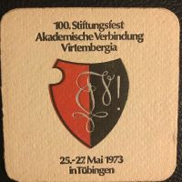 Bierdeckel Studentenverbindung Virtembergia Tübingen Jubiläum1973 Baden-Württemberg - Leinfelden-Echterdingen Vorschau