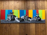 Bild Acrylfarbe "Katzen" 30cm x 100cm Nordrhein-Westfalen - Alpen Vorschau