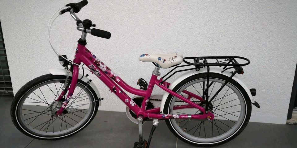 Hübsches Fahrrad für Mädchen von Falter, pink mit Blumen in Flörsheim-Dalsheim