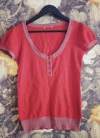Review T-Shirt Bluse Rundhals Gr. S 36 38 Baumwolle Puffärmel rot Hessen - Glauburg Vorschau