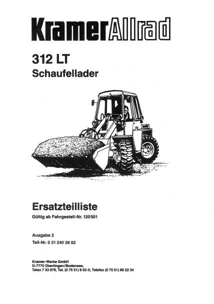 Ersatzteilliste Kramer Allrad 312 LT / PDF, CD in Mühlingen