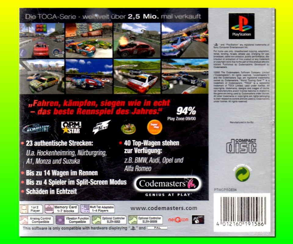☘️ Sony PlayStation 1 "TOCA World Touring Cars (Platinum)" ☘️ in Leipzig