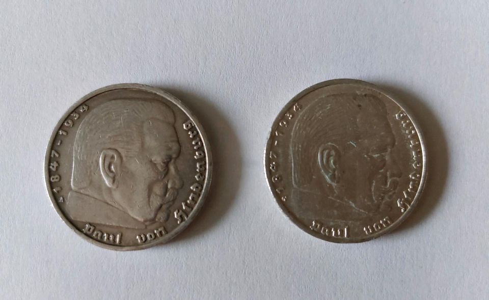 5 Deutsche Reichsmark im 2er Set(1935 & 1936) in Troisdorf