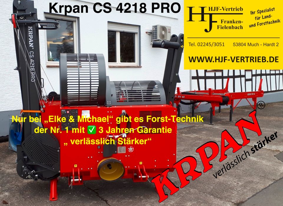 ⚠️ Krpan® CS 4218 Pro, Sägespalter, Brennholzautomat in Much