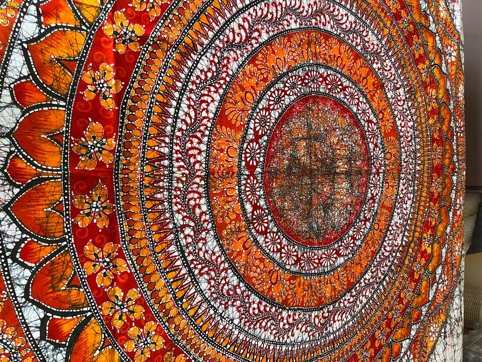 Herz-Mandala Batik GROSS 222cm x 249cm Handarbeit Bett-Wand-Yoga in Königswinter