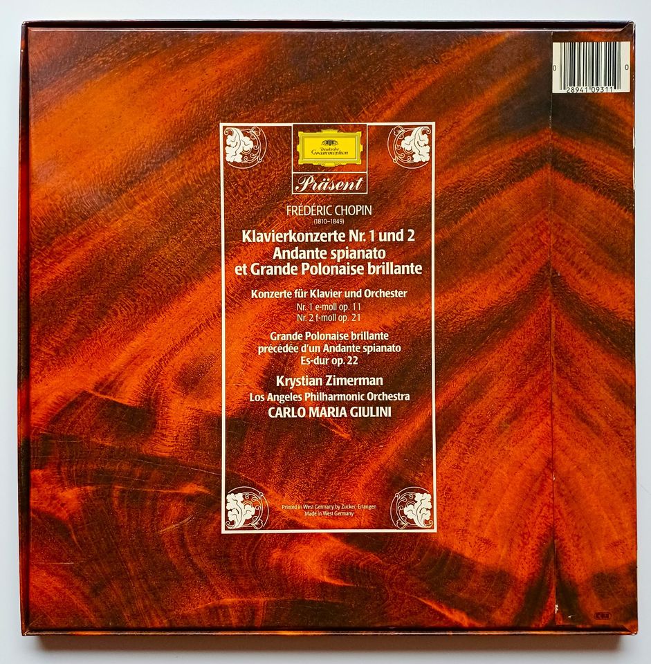 FRÉDÉRIC CHOPIN "Klavierkonzerte 1&2, K.Zimmerman (LP/Vinyl,1980) in Centrum