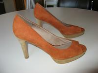 Helen Billkrantz Peeptoe  High Heels orange Rostton Nubukleder Hessen - Darmstadt Vorschau