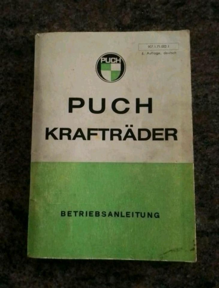 Original Puch Betriebsanleitung für Krafträder (deutsch) in Moosbach b. Vohenstrauß