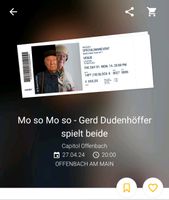 Gerd Dudenhöfer Mo So Mo So, 27.04.  Capitol Offenbach Frankfurt am Main - Nordend Vorschau