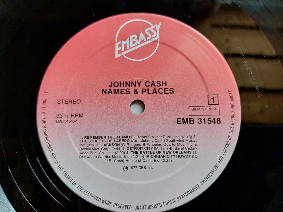 Johnny Cash Names And Places Schallplatte Vinyl LP in Saldenburg