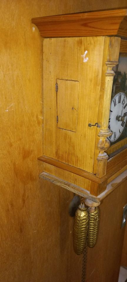sehr alte Biedermeier / Rahmenuhr / Pendeluhr / Wanduhr mit Gong in Alsdorf