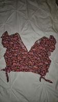 Crop Top Blumenmuster Bluse zum Binden geblümt rot pink Gr.S Amis Baden-Württemberg - Fellbach Vorschau