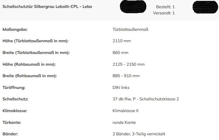 Deine Tür, 4x Silbergrau CPL mit Zarge 2110 x 860, Türen in Göda