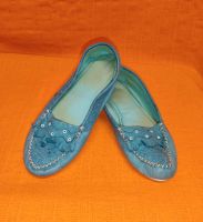 Blaue Damen Schuhe Mokassins Größe 36 Vintage Retro Bayern - Manching Vorschau