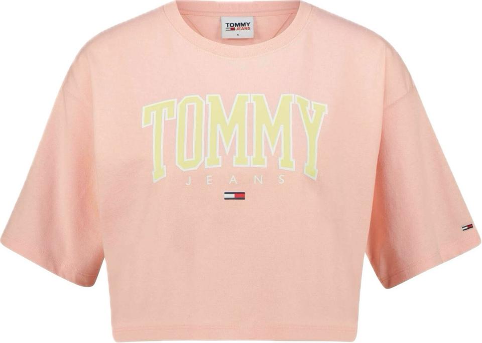 Tommy Jeans Cropped T-Shirt mit Label Print Wichtige Info! in Leipzig