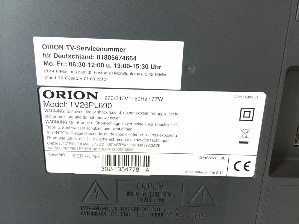 Fernseher / TV von Orion *guter Zustand* in Groß-Umstadt