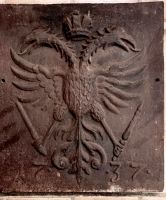 Ofenplatte aus Gusseisen, kaiserlicher Doppeladler 1737 Nordrhein-Westfalen - Minden Vorschau