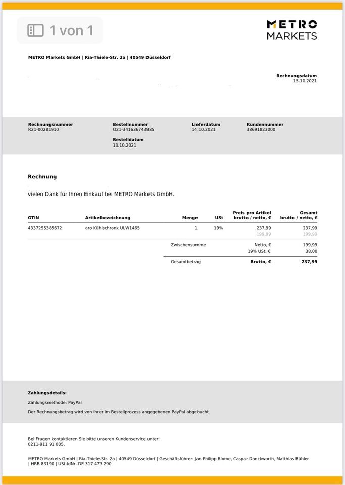 ARO Kühlschrank ULW1465 225 L weiß LED-LICHT WIE NEU in Berlin