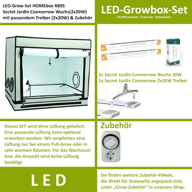 LED-Grow-Sets mit verschiedenen Zelten & LED zu Top Preisen in Gotha