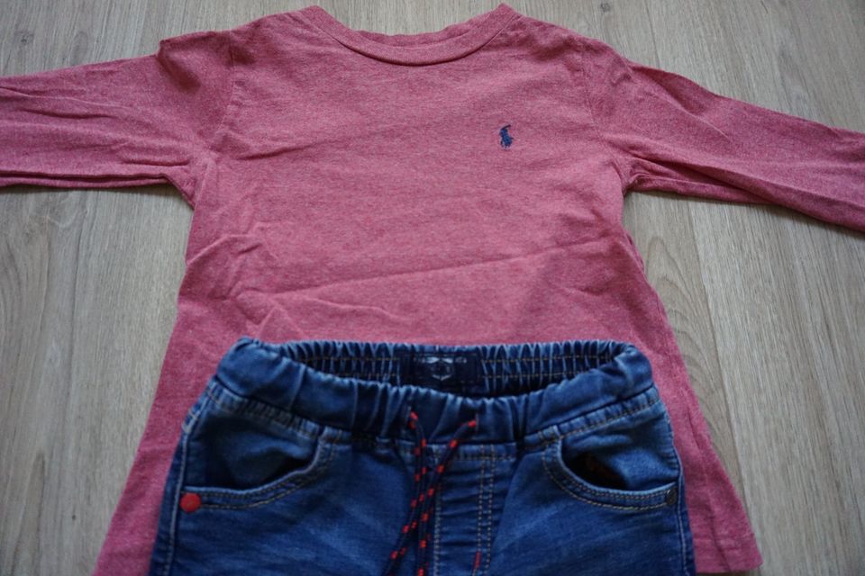 Jeans von Next, Langarmshirt von Ralph Lauren Gr. 98-104 in Erding