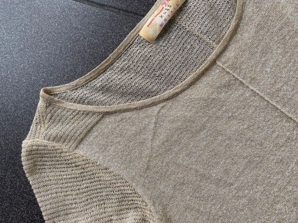 Tom Tailor: Glitzer Pullover beige, Gr. M in Seeheim-Jugenheim