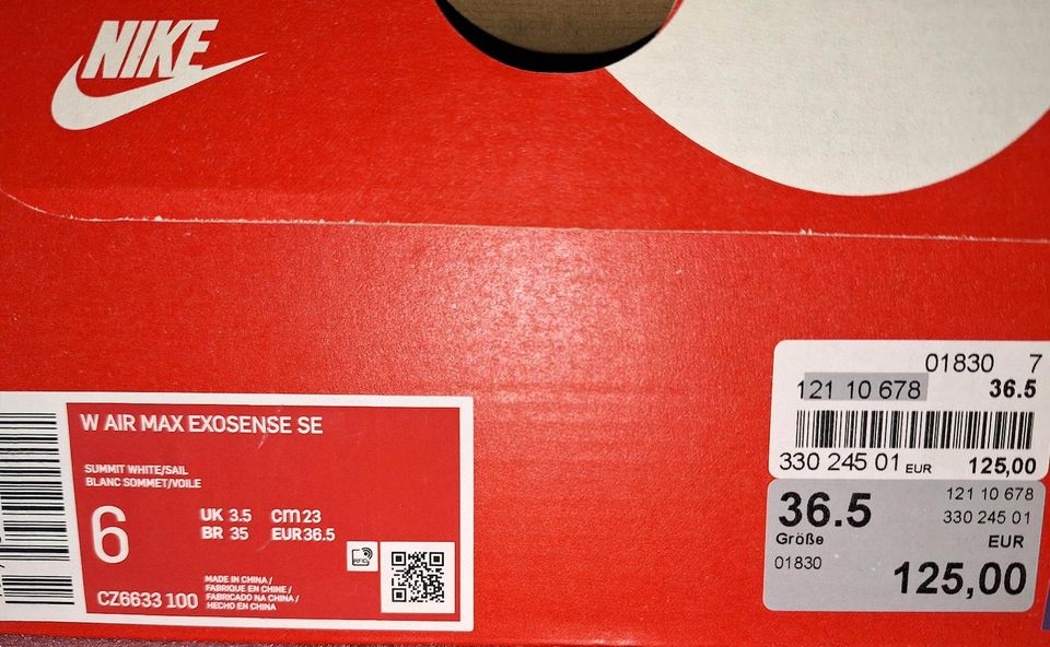 Nike W Air Max Exosense SE Sneaker neuwertig Gr. 36,5 Turnschuh in Erfurt