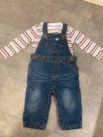 Baby Latzhose Jeanslatzhose und passendes Shirt Größe 74 Bayern - Dettelbach Vorschau
