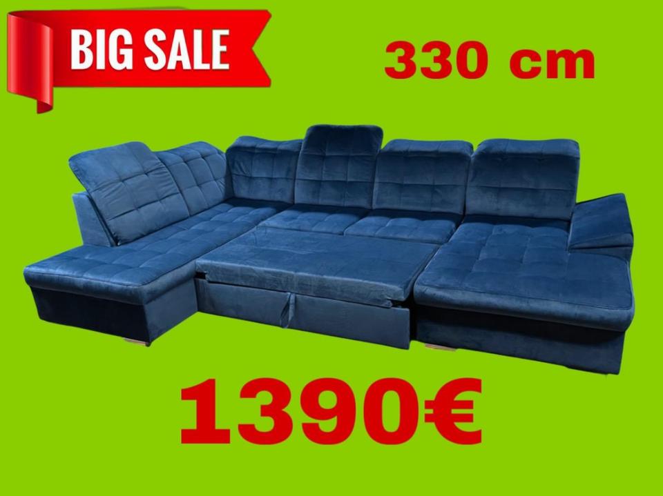 Hamburgs Sofa Outlet ✅ Wohnlandschaft 330 cm  Bett✅ Neu & Sofort in Hamburg