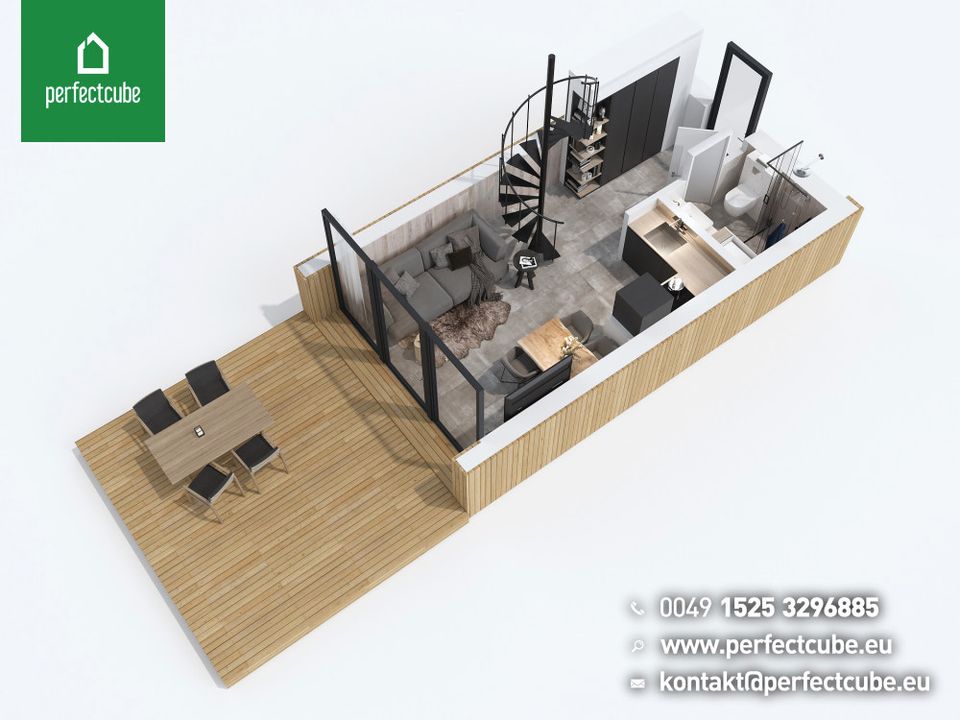 Modulhaus PC 9 von Perfect Cube Innenfläche 69,6m² Neubauprojekt Fertighaus in Stuttgart