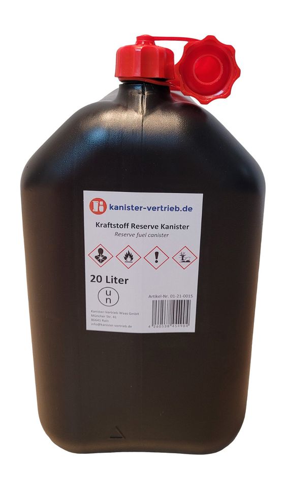 3x 20 L Benzinkanister Kraftstoffkanister UN-Zulassung schwarz in