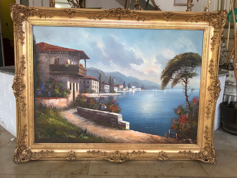 Gotthardt, Gemälde, Gardasee, Italien, Haus am See, Promenade in Flintbek
