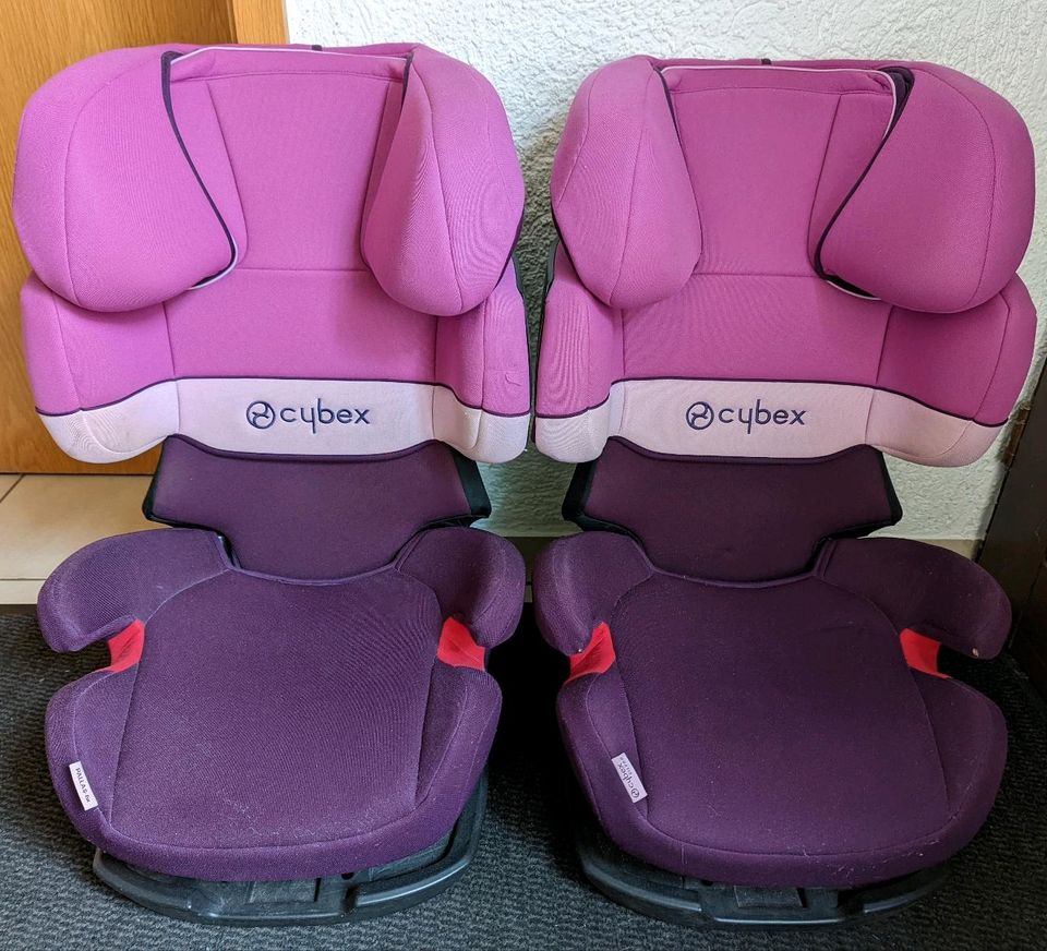 Kinder Autositze Cybex Pallas fix 9-18 kg lila pink Zwillinge in Langenselbold