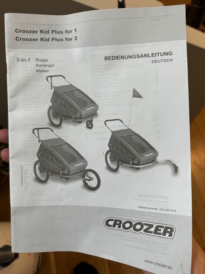 Croozer Kid Plus for 1 Fahrradanhänger - Modelljahr 2014 in Leipzig