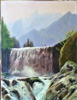 Schweiz Ölgemälde Berner Oberland  Wasserfall J.A.Fischer 1945 Baden-Württemberg - Ehrenkirchen Vorschau