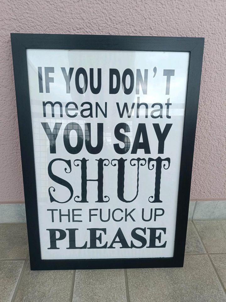 Sprüche Bild, If you dont mean what you say shut up please in Wiesbaden