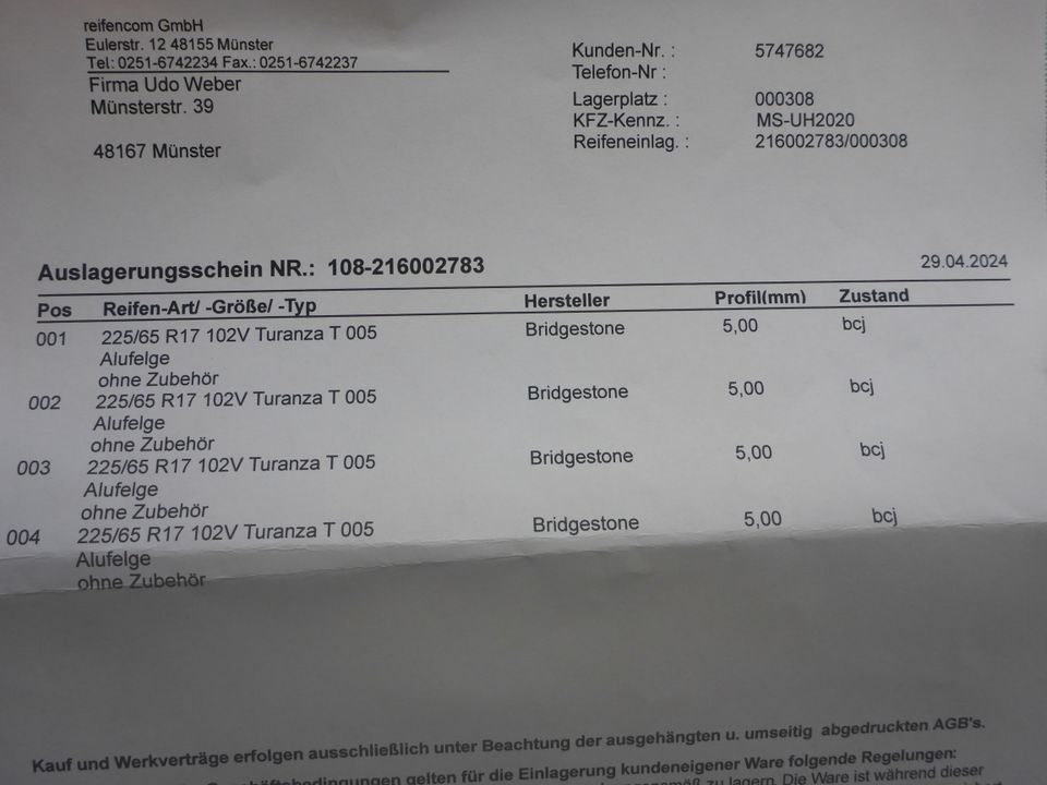 4 Winterreifen 225/65 R17 auf Rial Alufelgen in Senden