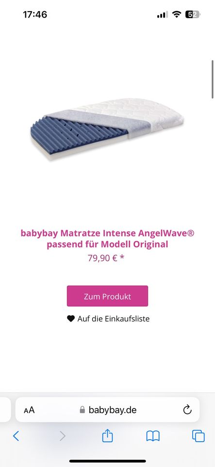 Babybay Original mit Premium Matratze und Rausfallschutz in Berlin