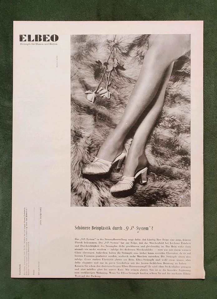 Elbeo Strümpfe Nylons Werbung 1952 in Danndorf