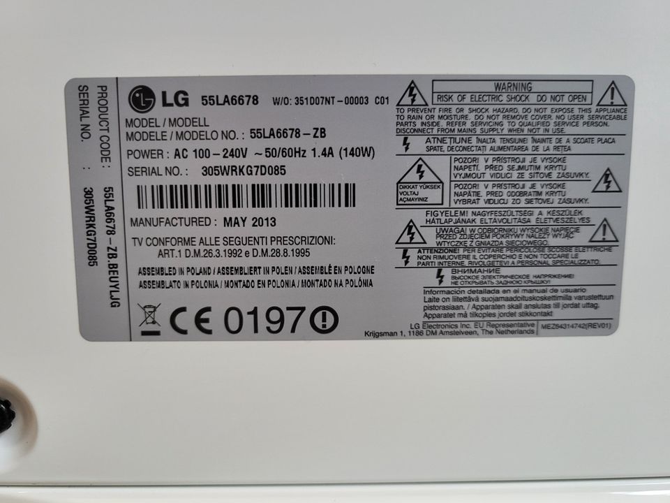 LG Smart TV 55LA6678 sehr gepflegt in Königstein im Taunus