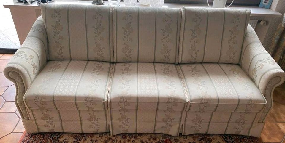 Couch / Sofa mit 2 Sesseln Blumenmuster / Stilmöbel in Reilingen