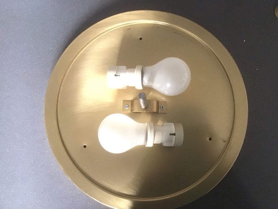 Runde Deckenlampe, Wandlampe Messing 35 cm Durchmesser in Hilden