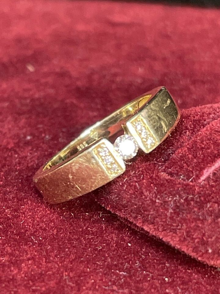 GOLD DIAMANTEN DAMEN RING 14k 585 Gr. 53 3,82g GG AU in Berlin