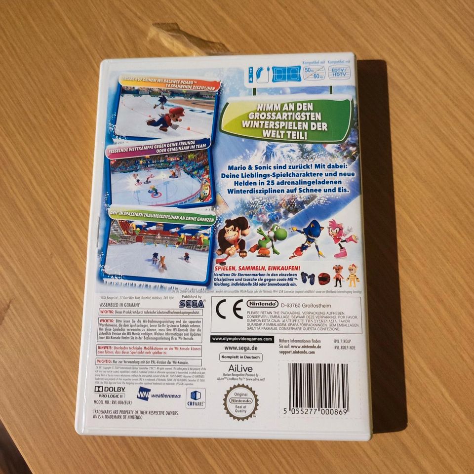 Mario und Sonic Olympische Winterspiele Wii Spiel in Teublitz