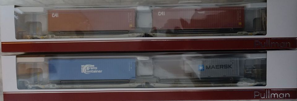 H0 ESU/Pullmann SET 36540/547 Taschenwagen Sdggmrs, Container in Brieskow-Finkenheerd