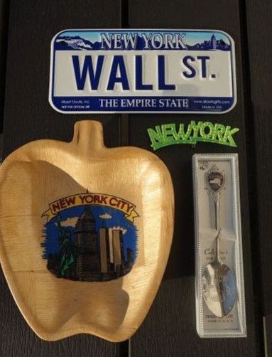 New York Souvenirs License Plate Wall Street Löffel Twin Towers in Egelsbach