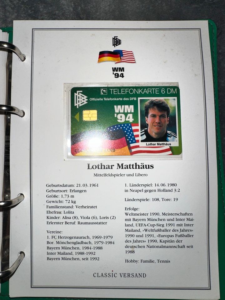 WM'94 | EM | Deutschland | Telefonkarten-Collection | DFB in Mettmann